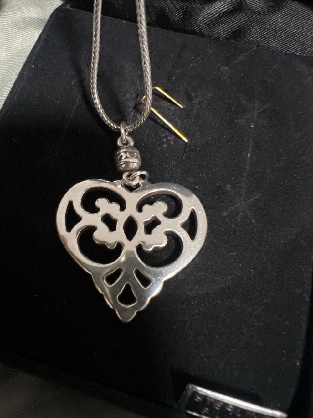 Sterling Silver Filigree Heart Pendant Necklace - Silver